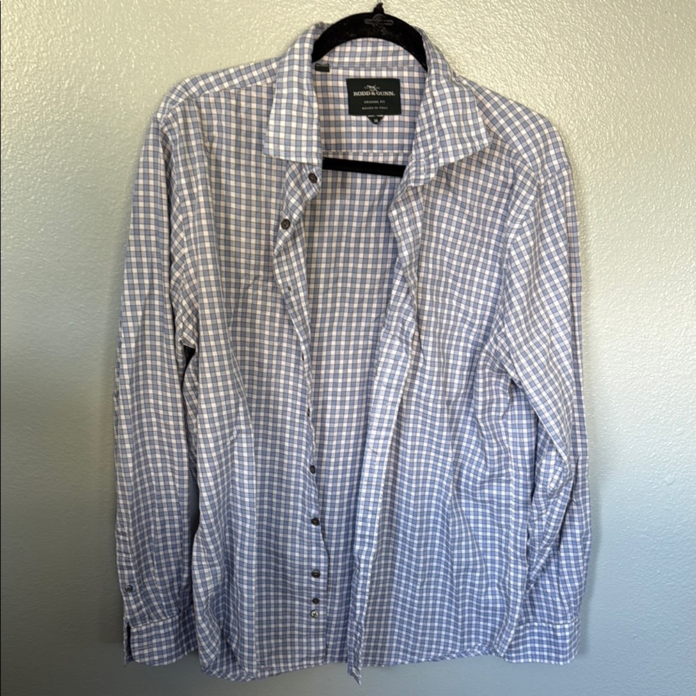 RODD & GUNN medium Men's Blue Checkered Shirt